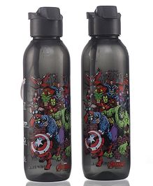 Avengers Venice Sipper Water Bottles Black Set of 2 - 800 ml each