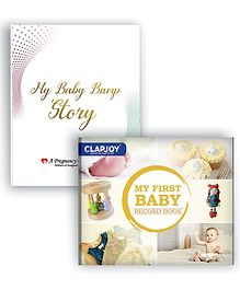 Clapjoy My Baby Bump Story Pregnancy Journal and Baby Record Book Combo | Lovely Gift for First Time Moms