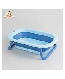 INFANTSO Folding Baby Bath Tub with Support Bath Net - Dark Blue