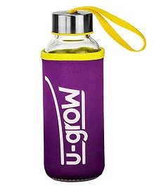 U-grow Glass Bottle With Insulated Cover Purple & Yellow  - 308 ml
