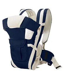 BabyGo Kids 4-in-1 Adjustable Baby Carrier Cum Kangaroo Bag Honeycomb Texture Baby Carry Sling Back Front Carrier for Baby with Safety Belt and Buckle Straps - Blue
