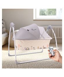 R for Rabbit Lullabies The Auto Swing Baby Cradle with Remote Controller - Cream