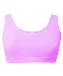 D'chica Sleeveless Double Layerd Non Padded  Broad Strap Cotton Training Bra - Lilac