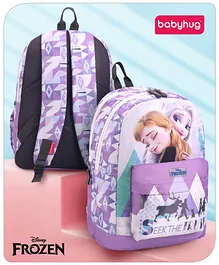 Babyhug Disney Frozen Seek The Truth  Backpack Lavender - Height 16 Inches