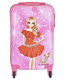 D Paradise Hard Case Trolley Bag Standing Girl Doll Print - 20 Inches