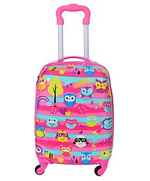 D Paradise Hard Case Trolley Bag Owl Print - 16 Inches