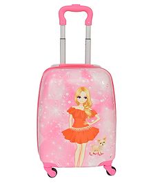D Paradise Hard Case Trolley Bag Standing Girl Doll Print - 16 Inches