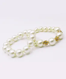 Milyra Set Of 2 Pearl Embellished Bracelets - Off White