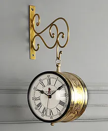 Ximdeco Gold Metal Carving Platform Clock