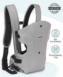 Babyhug Elegant 3-in-1 Baby Carrier:
                        Lightweight, Breathable fabric, Ergonomic
                        design, Padded straps, Waist belt, 3 carry
                        positions (inward, outward, back), Adjustable
                        seat, Washable cover, Supports up to 15 kg-
                        Grey