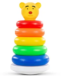 Baybee Teddy Rainbow Sorting & Stacking Rings Tower Building Toy for Kids Multicolour - 5 Rings