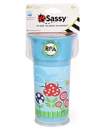 Sassy Insulated Cup Plant Print Blue - 266 ml