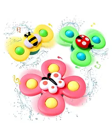 ADKD Baby Spinner Suction Cup Bath Spinner Toy for Kids Pack of 3 - Multicolor