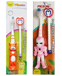 Yunicorn Max Kids Tom & Robot  Toothbrush Combo - Colour may vary