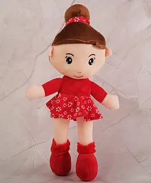 Dukiekooky Cute & Adorable Red Doll Soft/Plush Toy For Girls, Height - 40 CM