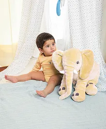 Mi Arcus Stampy Knitted Elephant Soft Toy Tender Peach - Length 50 cm