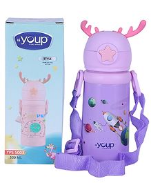 YOUP Stainless Steel Purple Color kids Sipper Bottle With Strap STYLE -500 ml