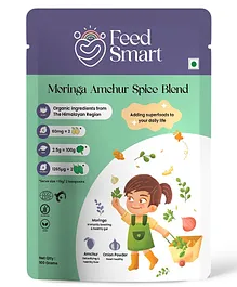 Feed Smart Moringa Powder & Amchur Spice Blend with Super Nutrients | Drumstick Leaf Powder | No Added Sugar or Salt | 5X Nutrition | Gut Friendly - Pack of 1 (100g )