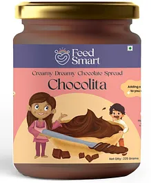 Feed Smart Healthy Chocolate Spread | No White Sugar | No preservatives | No artificial colours or flavours | Gluten Free | High Protein | Peanut Butter | 225g | Pack of 1