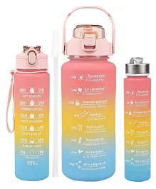 ADKD 3 Pcs Set Motivational Water Bottle Time Marker, Wide Mouth & Easy to Open Water Bottle for Office, Gym, Home, School, Sports Fitness Outdoor 3400 ml- Color May Vary