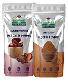 TummyFriendly Foods Natural Sweeteners Premium Dates, Organic Jaggery Powder - 2 Packs, 200g Each Cereal (400 g, Pack of 2)