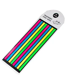 kunya Transparent Long Page Neon Highlighter Strips Sticky Index Tabs Multicolor 160 Sheets (Pack of 1)