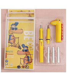 TERA 13 Dinosaur Theme Fine Nib Fountain Pen Set for kids, Assorted colour -1 Set