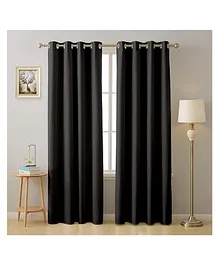 JARS Collections  Super Satin Solid Blackout Door Curtains With Metal Grommet Pack of 2  Black