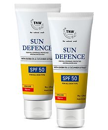 TNW The Natural Wash Set Of 2 Sun Defence SPF50 Sunscreen with Jojoba - 50g Each