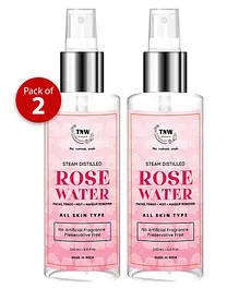 TNW The Natural Wash Set of 2 Steam Distilled Rose Water 200 ml Each