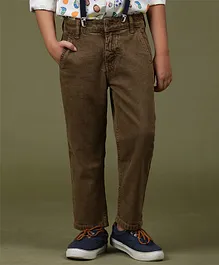 Tales & Stories Solid Trousers With  Suspender - Brown