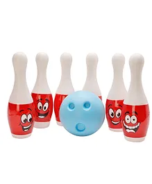 Paper Moon Smiley Bowling Set with 6 pins and 1 Ball for Kids - Multi Color