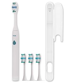 Vega CareOne C3 Electric ToothBrush Battery Powered  with 3 Brush Heads - White