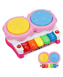 Fiddlerz Musical Toys For Kids Drum Keyboard Piano With Flashing Light And Sound Toy For Babies 1 Year Old Boy and Girls