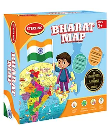 Sterling Bharat Map Jigasw puzzle Multicolour -73 Pieces