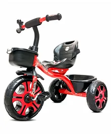 Kidsmate Ninja Plug N Play Durable Kids/Baby Tricycle, Storage Basket, Cushion Seat and Seat Belt for Boys/Girls/Carrying Capacity Upto 30 Kgs (Red)
