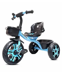 Kidsmate Ninja Plug N Play Durable Kids/Baby Tricycle, Storage Basket, Cushion Seat and Seat Belt for Boys/Girls/Carrying Capacity Upto 30 Kgs (Blue)