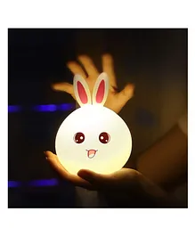 AKN TOYS Night Lamp, Night Lamp Silicone Cute Little Rabbit Table Lamp Birthday Gift Colour Changing With Usb Rechargeable Night Light (Rabbit Lamp)