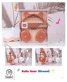 YAMAMA Kawaii Bubu Bear Kiki Cat Bibi Bunny Animal Design Wired Headphones With Built-in Microphone For Clear And Crisp Audio Experience For Kids Adults Headsets And Earphones  Color May Vary