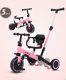 Little Olive The Most Advanced 5 in 1 Baby Cycle  Mini Marvel Tricycle with Adjustable Parent Handle - Pink