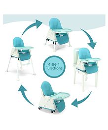 Little Olive 4 in 1 High Chair with Safety Harness and Adjustable Height - Blue