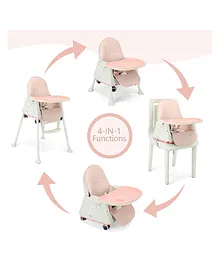 Little Olive 4 in 1 High Chair with Safety Harness and Adjustable Height - Pink