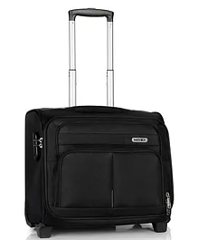 NOVEX Roost Soft Sided Laptop Overnighter Bag With 2 Wheel | Cabin Luggage | Business Trolley Bag - Black