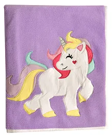 Polkas & Stripes Fleece Blanket Lilac - Unicorn