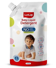 LuvLap Baby Laundry Detergent Refill Pack, 1000ml, pH Balanced, Dermatologically Tested, Safe for Baby Skin, Anti-Bacterial, Aloe Vera Enriched, Clear