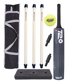 Speed Up T 20 Combo Box Cricket Kit for Kids Outdoor Sports Toy Gift for Boys Girls Picnic Fun Black