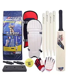 Speed Up X Treme Cricket Combo Kit For Kids With Bat Stumps Pads Gloves And Ball Outdoor Sports Toy Gift For Boys Girls Picnic Fun