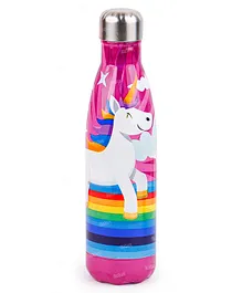 Fiddlerz Water Bottle Stainless Steel Water Bottle unicorn print pink - 500ml