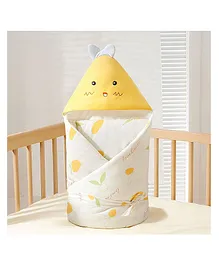 StarAndDaisy Swaddle Blankets for Newborn Babies, Infant Wrap with Hood for Newborns with Soft and Breathable Fabric  Yellow