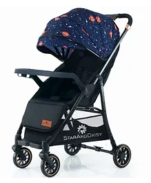 StarAndDaisy Mompush Lightweight Travel Luxury Baby Stroller, Compact One-Hand Fold, Reclining Seat and XL Canopy, & Cup Holder (Graffiti)